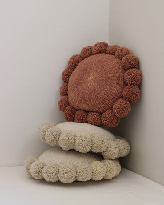 Circular Pom Pom Pillow 