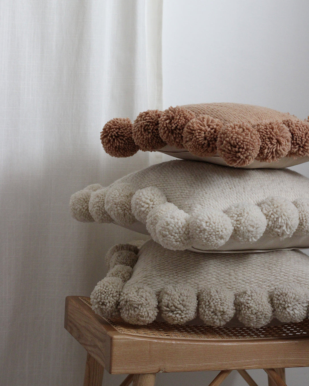 Large Pom Pom Pillow Cover