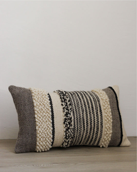 Lumbar Pillow Cover in Grey Tones